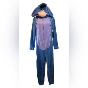 Disney Eeyore Onesie Pajamas Unisex Size XS Winnie the  Pooh Blue Soft